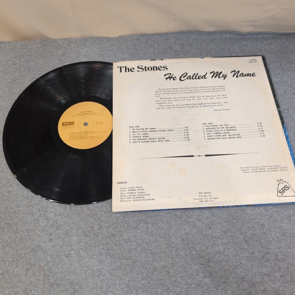 The Stones He Called My Name Gospel Vinyl LP Gary Debbie Stone SRS 1181 Record - Picture 2 of 2